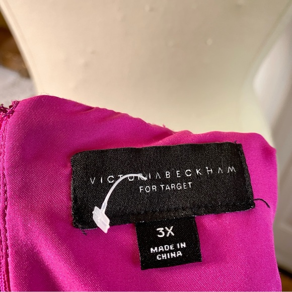 VICTORIA BECKHAM FOR TARGET Size 3X Hot Pink Lined Shell Tank Top Fringe Trim - Picture 7 of 7